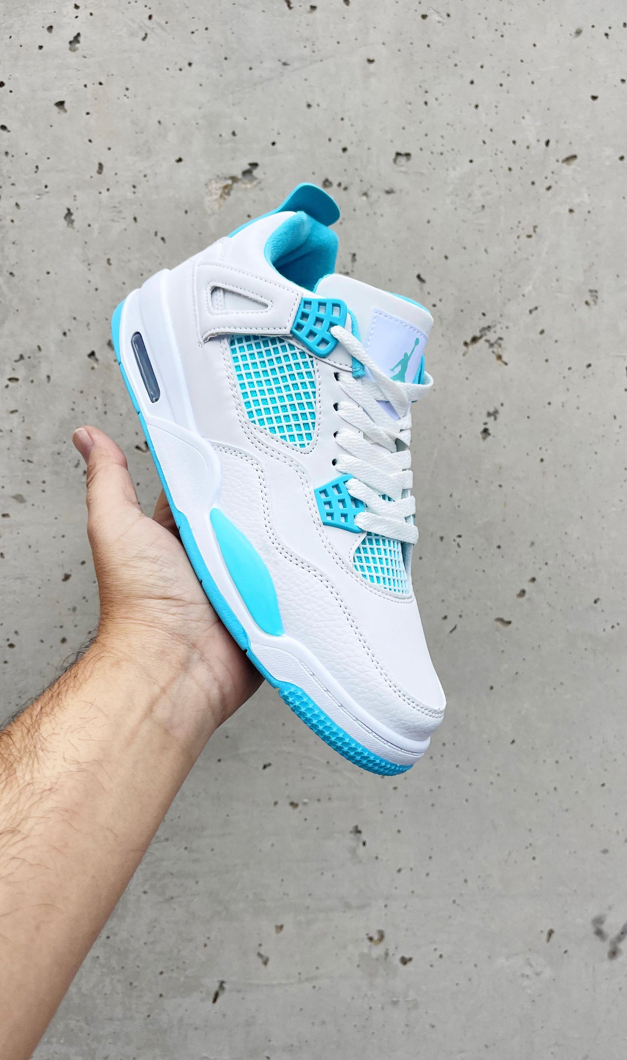 Zapatillas Nike Air Jordan 4 - Blanco con Azul