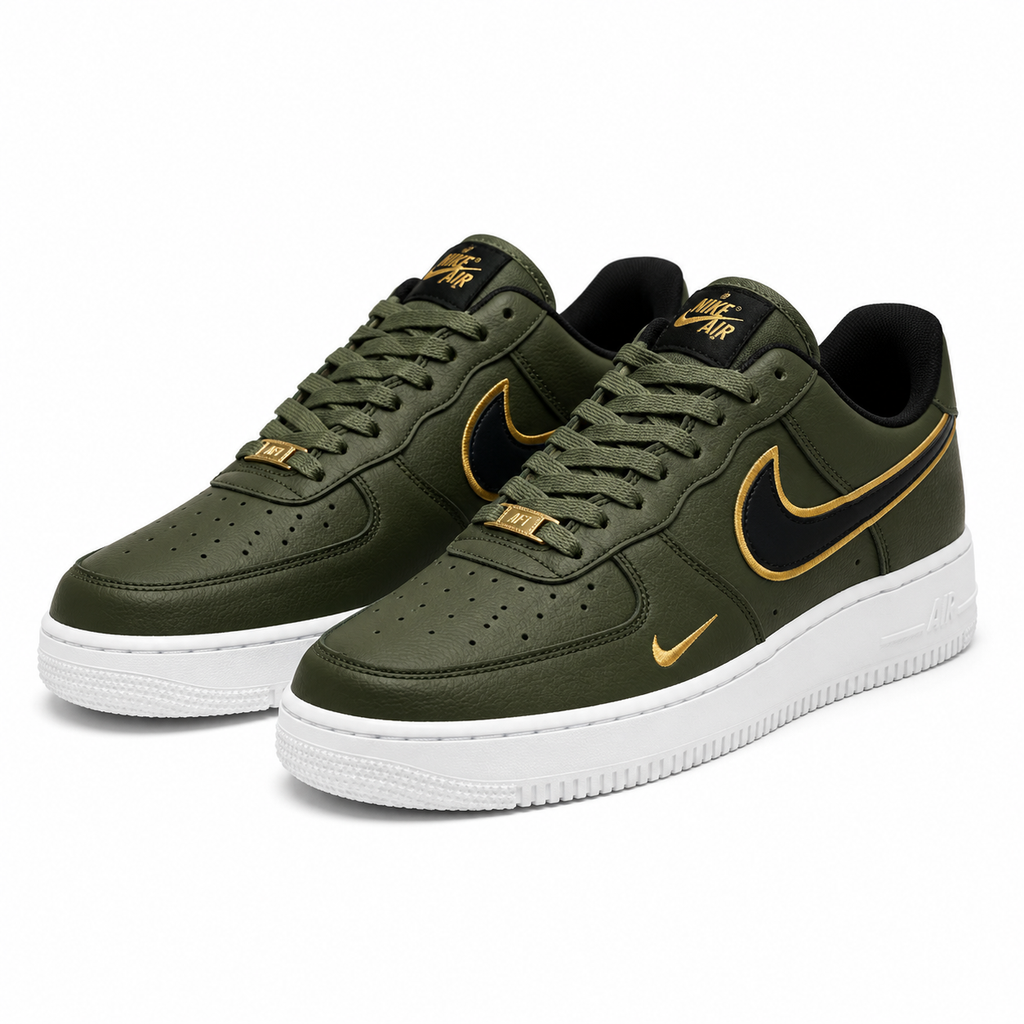 Zapatillas Nike Air Force 1 - Verde con Negro y Dorado