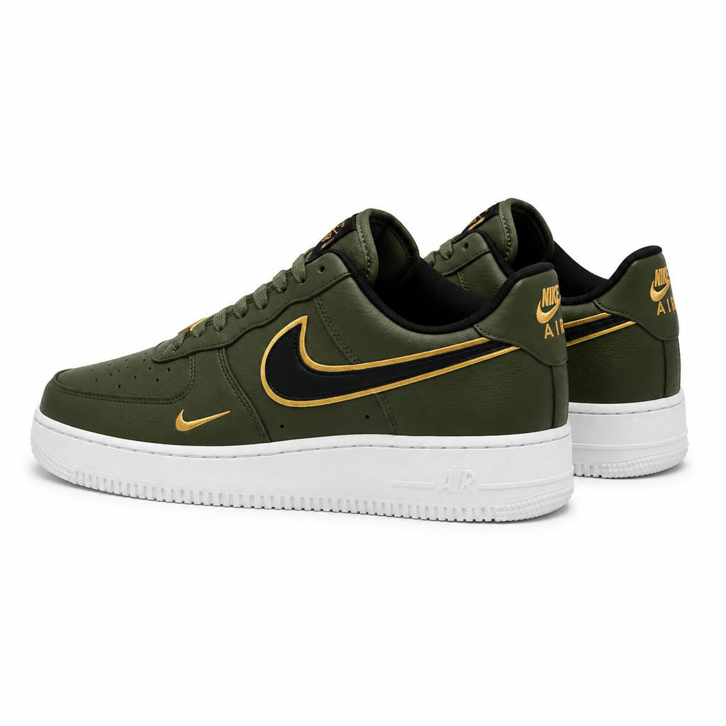 Zapatillas Nike Air Force 1 - Verde con Negro y Dorado