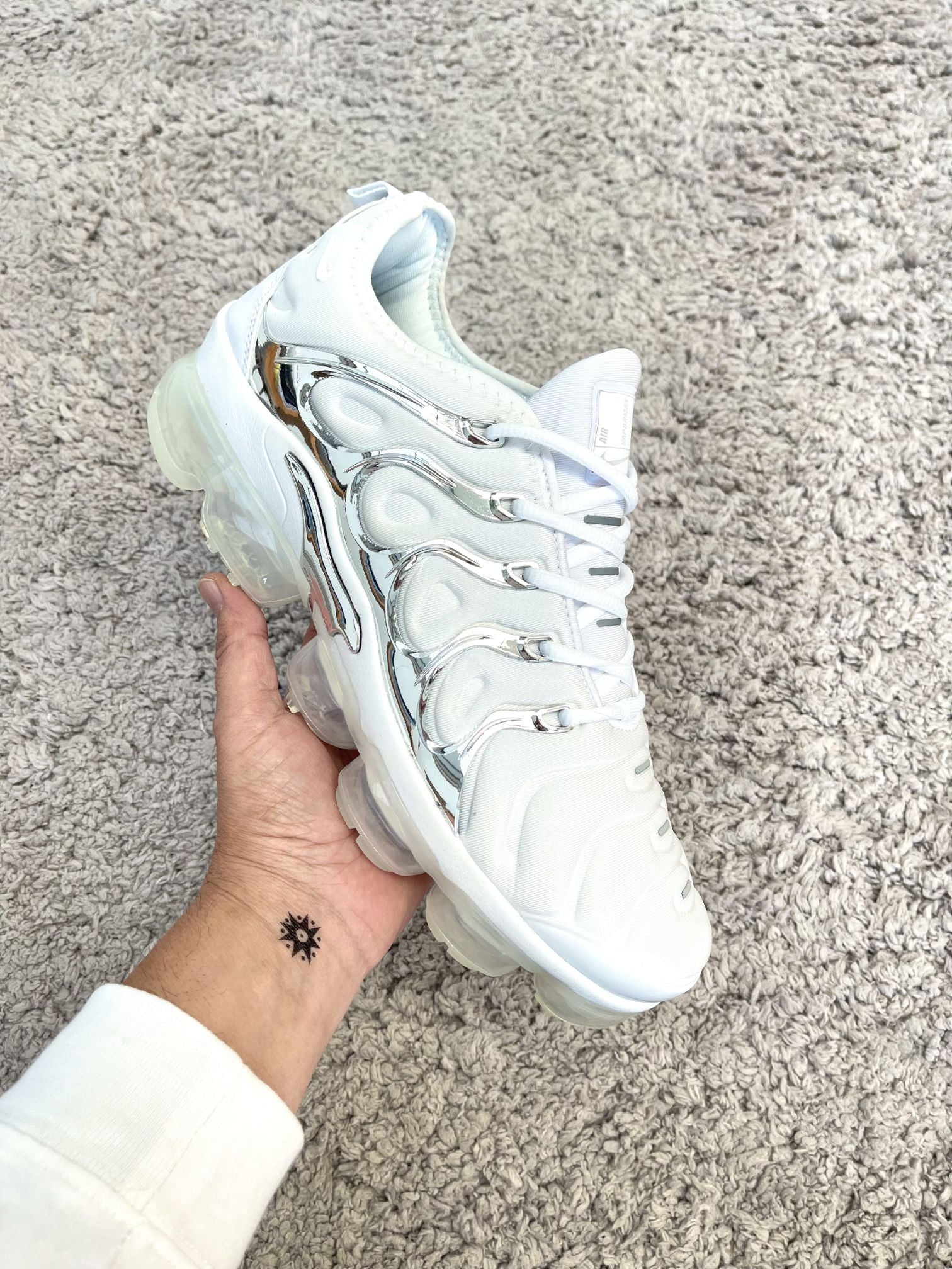 Zapatillas Nike Vapor Max - Blanco con Plateado