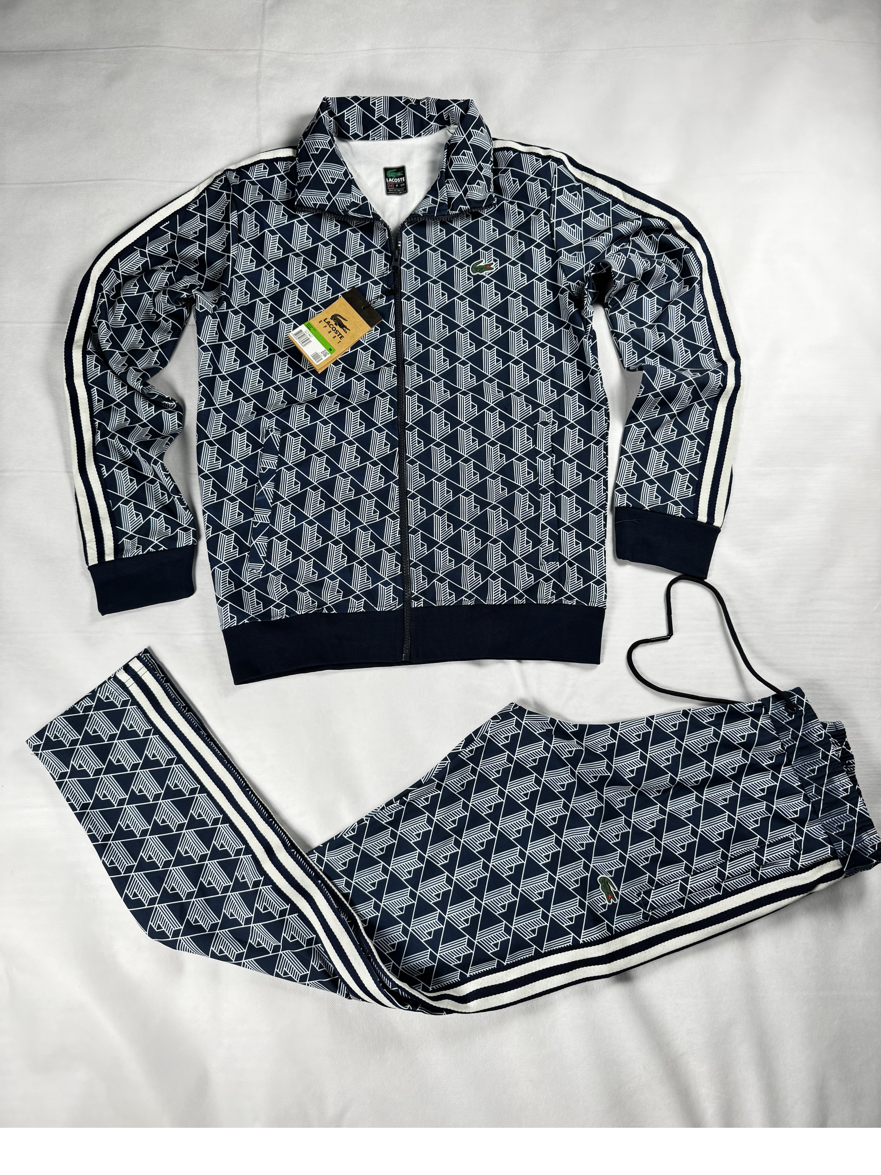 Conjunto Lacoste - Blanco con Negro