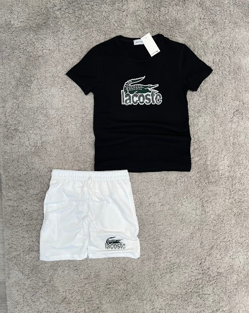 Conjunto Lacoste - Blanco con Negro