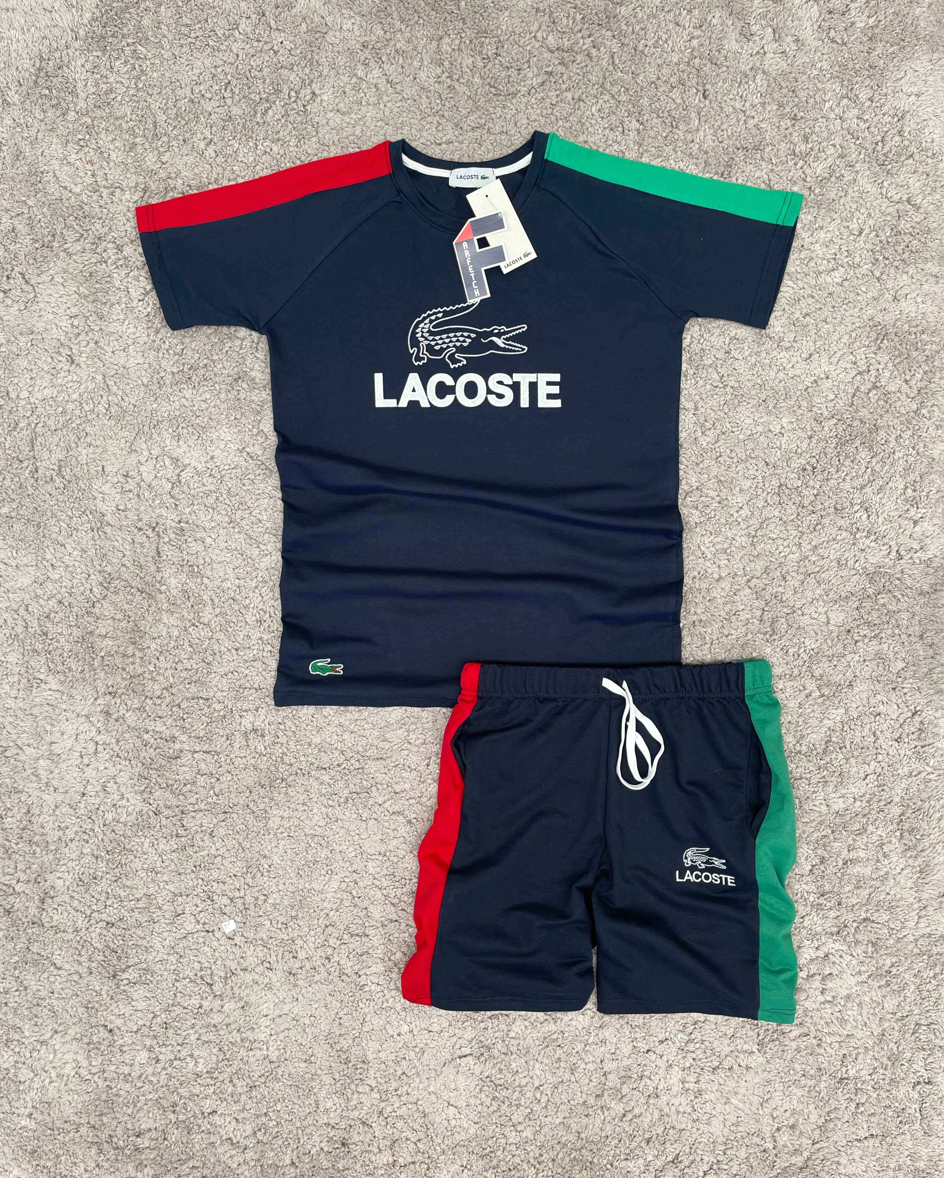 Conjunto Lacoste - Azul con Rojo y Verde