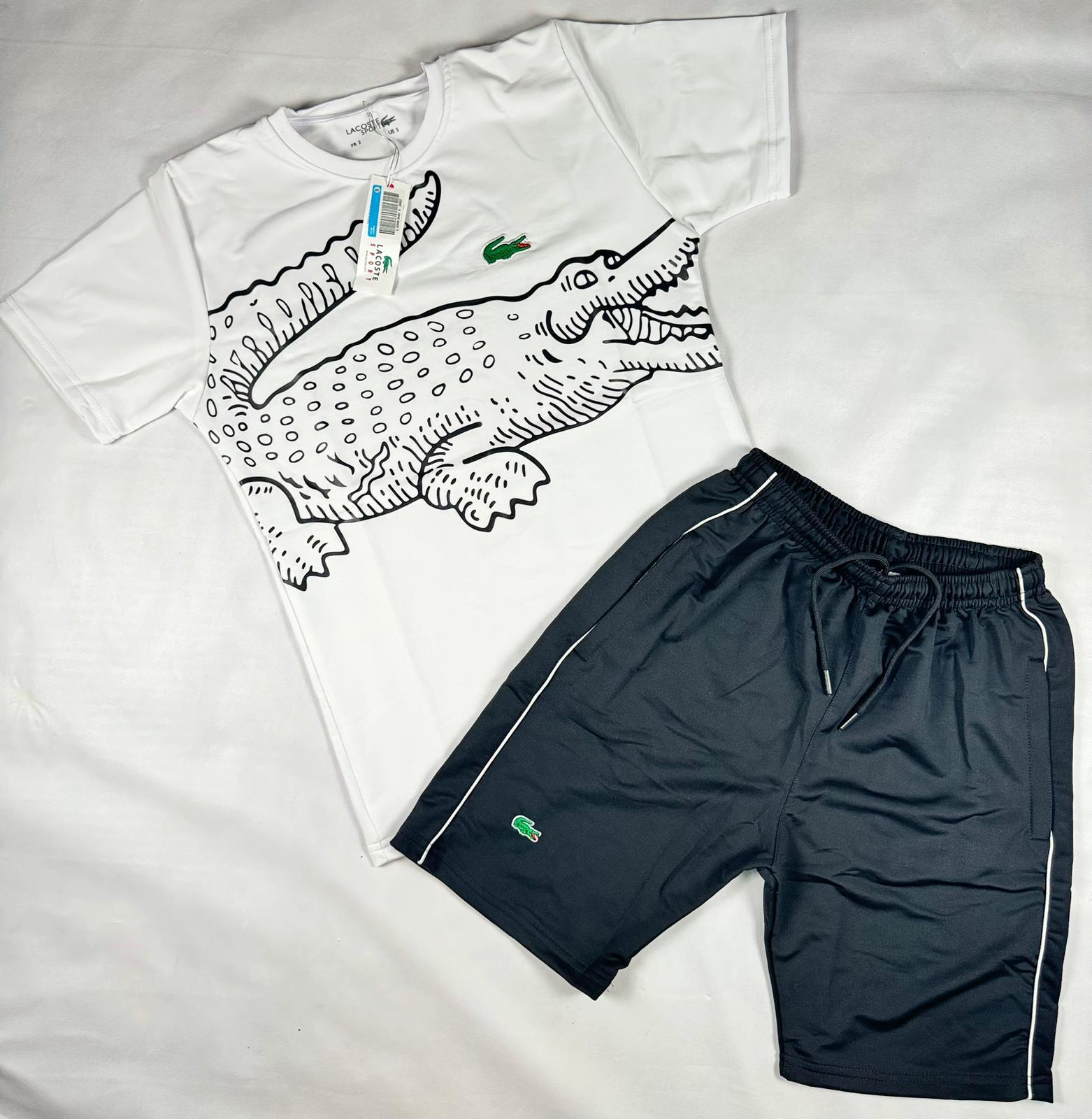 Conjunto de Verano Lacoste - Blanco con Negro
