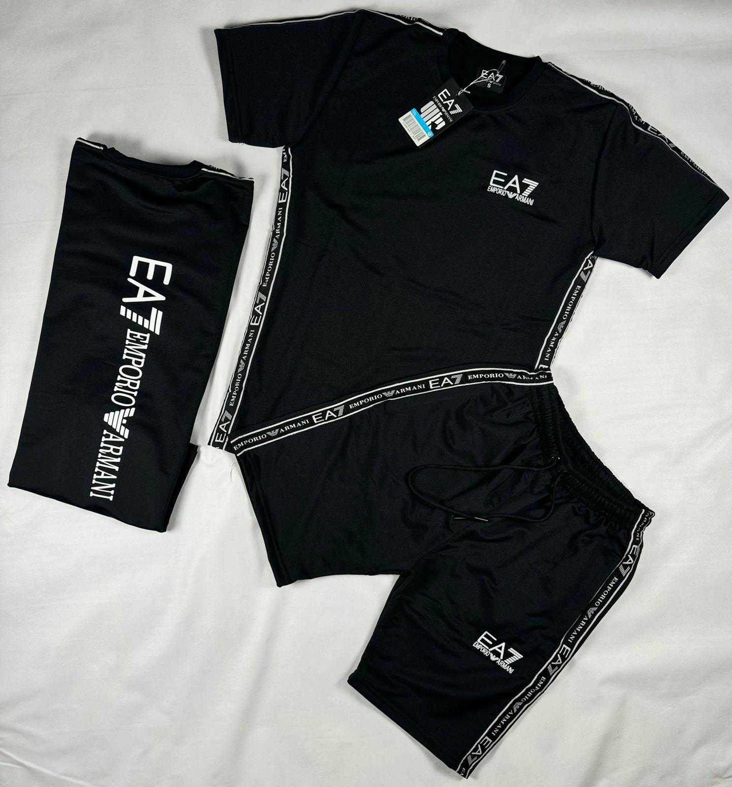 Conjunto de Verano EA7 - Negro