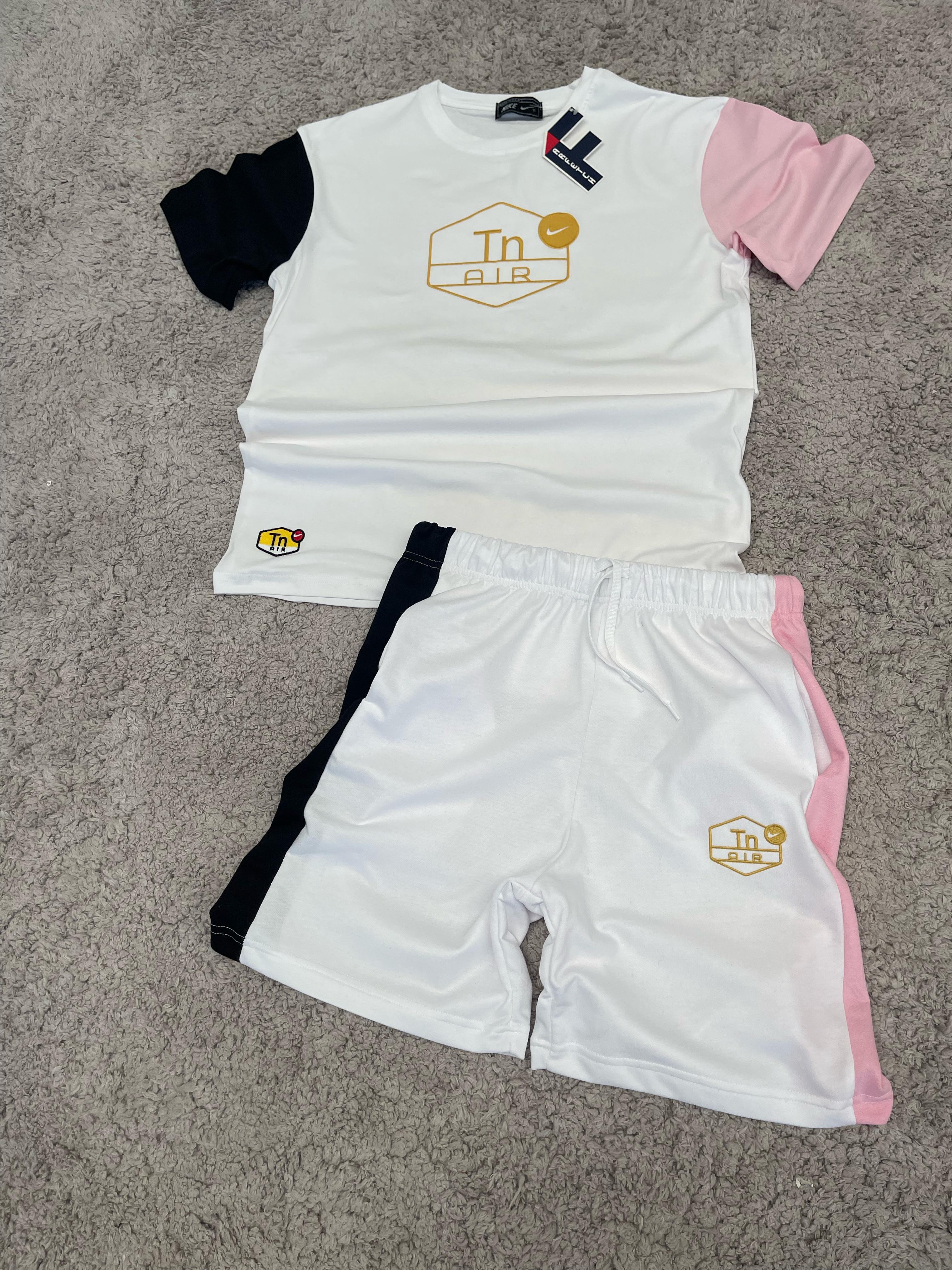 Conjunto Nike Tn - Blanco con Negro y Rosado