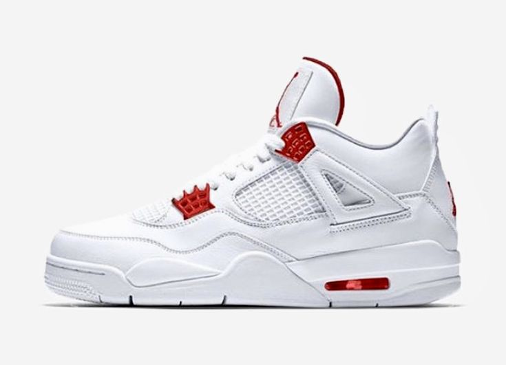 Zapatillas Nike Air Jordan 4 - Blanco con Rojo